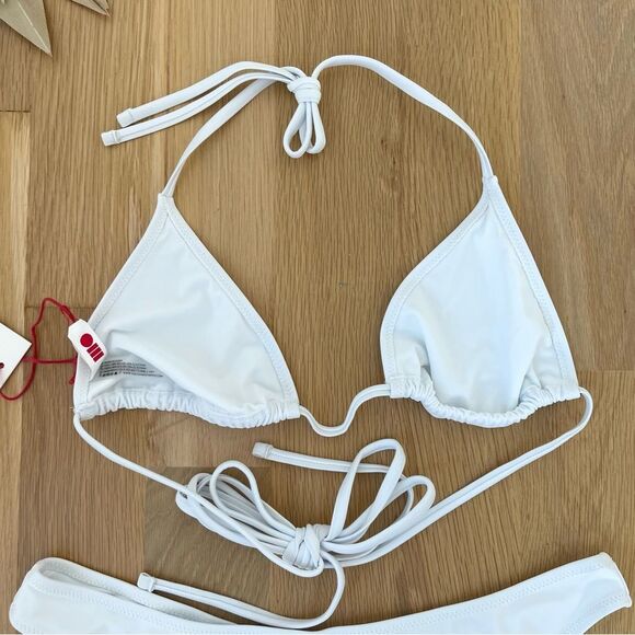 Solid & Striped Alexia High Cut Wrap Tie White Marshmallow Swim Suit Size Large - Picture 7 of 11